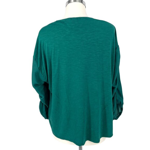 Dolan Anthropologie Button-Down Puff Sleeve Blouse Green Size Small - Picture 8 of 12